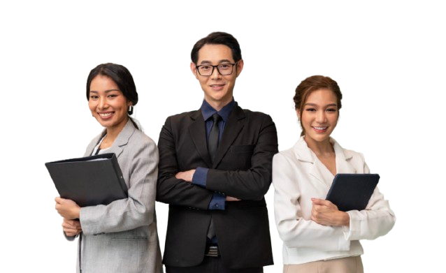 group of business people in arms - no bg